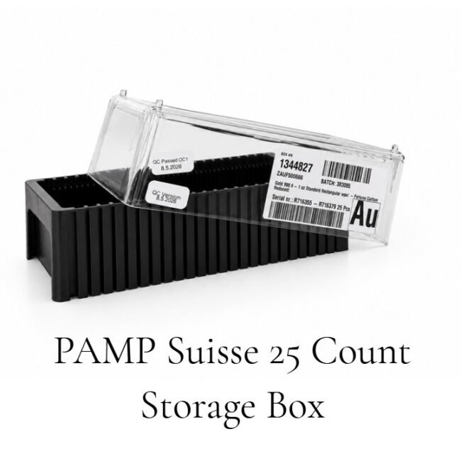 Free Shipping - PAMP Suisse 25 Count Storage Box for Carded Bars Gold/Silver
