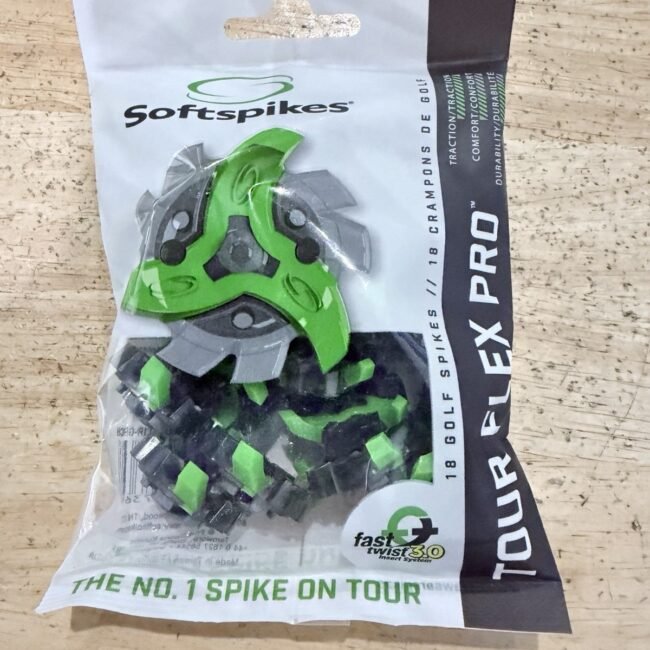 Softspikes Tour Flex Pro Golf Cleats Spikes Fast Twist 3.0 18 Pack Green Gray