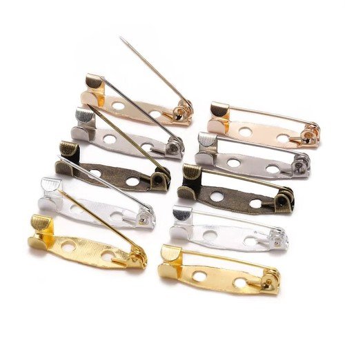 Bar Pins Brooch Clasp Pin Backs Safety Pin Silver Name Tags Badges 20/25/32/38mm