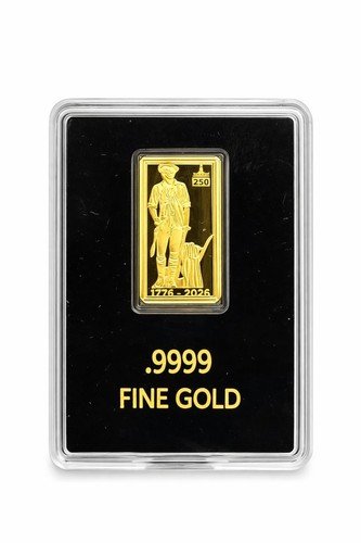🇺🇸 Minuteman Freedom Bar – .9999 Pure Gold American Bullion Bar ✨