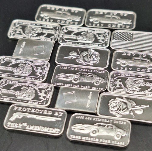 .999 Fine Silver Bar - Random Design  - Brilliant Uncirculated Bullion 1 Gram