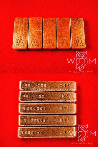 "Premium" Quality Copper Ingot Bars Hand Poured Approx 16+ ounces Stamped