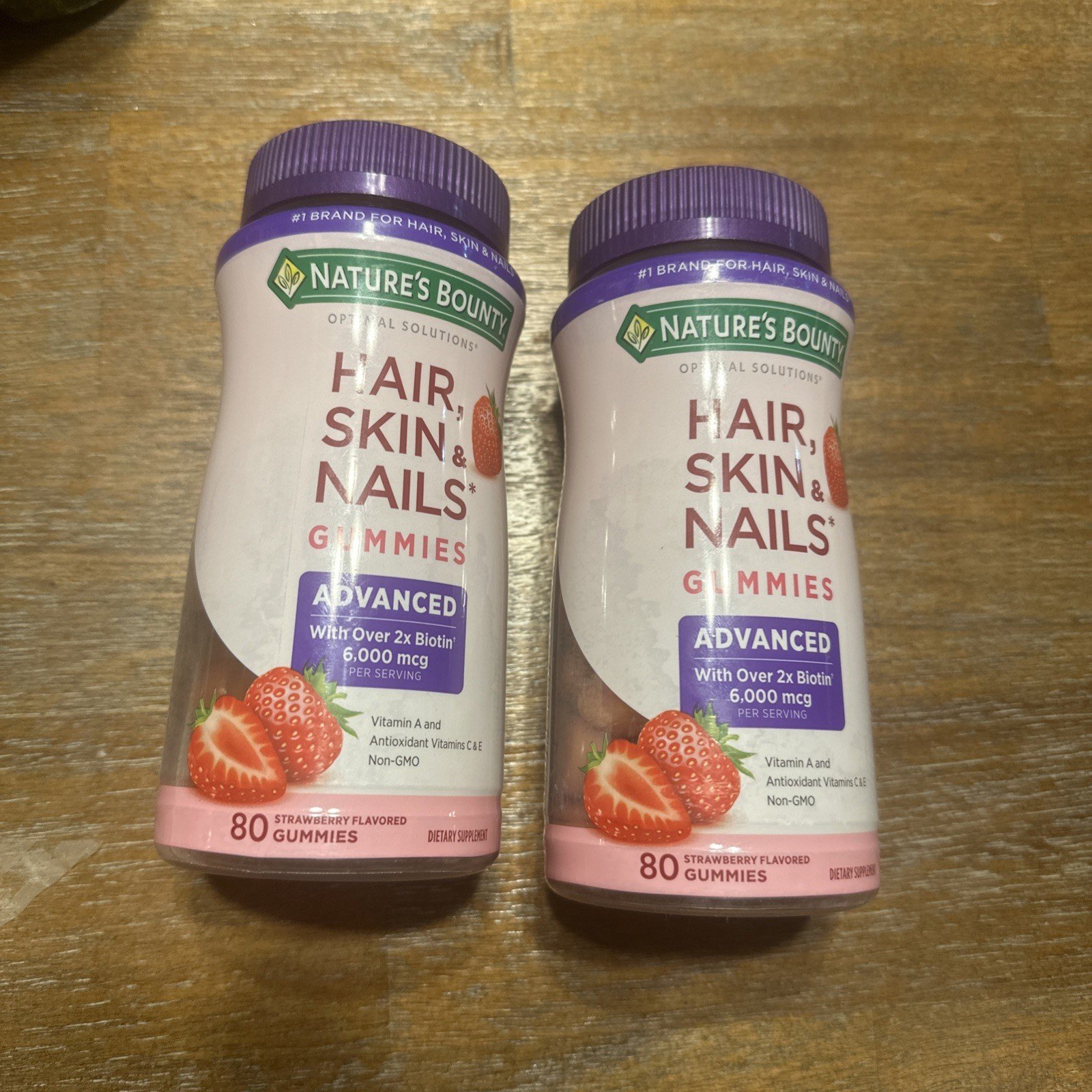2 Pack Hair Skin Nails Gummies 6000 mcg 160 count (2x80) Advanced Formula Biotin