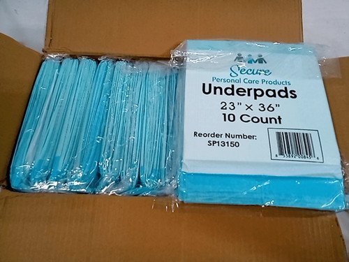 150 Secure Personal Care Products Under Pads 23x36 (15 Bags Of 10) SP13150