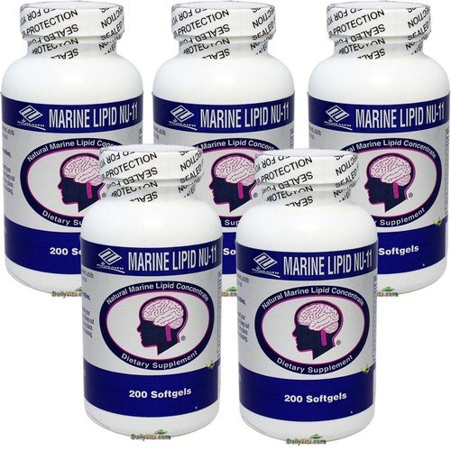 5 x NuHealth Marine Lipid Nu 11 Complex 200 Softgels Brain Health
