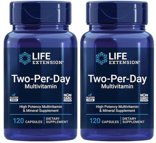 2 X Life Extension Two-Per-Day Multivitamin (120Tabs) Over 25 Vitamins Minerals
