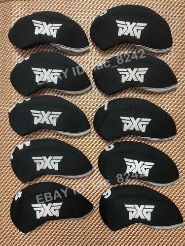 10Pcs PXG Golf Club Iron Head Covers Case Neoprene 4-9-ASPL/W