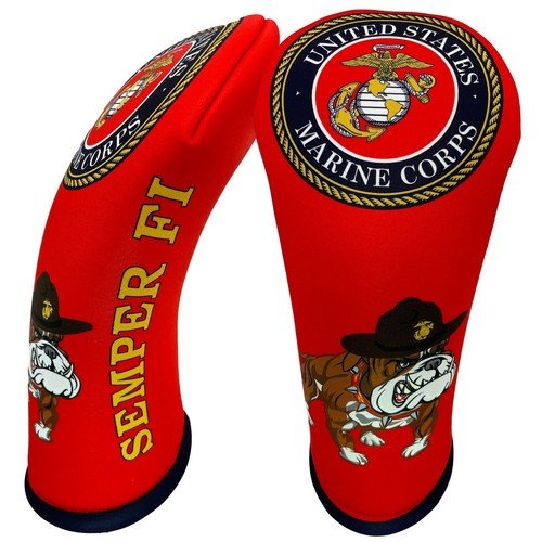 USMC Golf Driver Head Cover –Bull Dog - Fits Large Drivers, Made in USA Marine