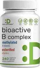 Vitamin Bioactive B Complex , 240 Veggie Capsules - Methylated Multivitamin B .
