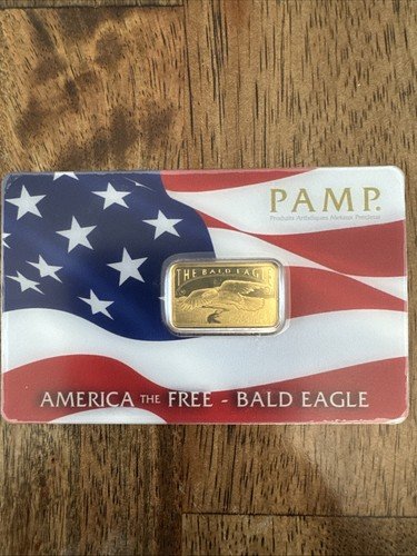 🦅 Gold Bar 5 Gram PAMP “America the Free: Bald Eagle” In Assay 🦅