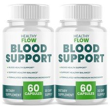 2 Pack Wholesome Flow Blood Support Capsules 120 Pills Formula Supplement