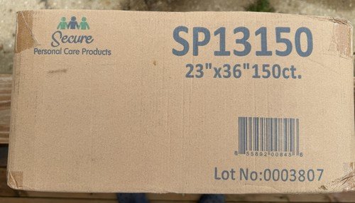 150 Secure Personal Care Products Under Pads 23x36 (15 Bags Of 10) SP13150