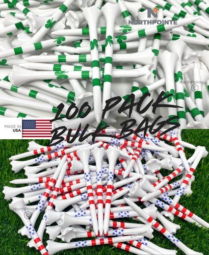 100 Ct Golf Tees 3 ¼” Plastic Golf Tees –High Visibility in Bulk Packs NEW