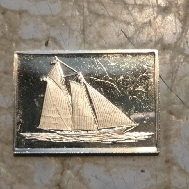 YACHT America Ship Franklin Mint Mini Ingot 925 Silver Classic Naval 2.94 Gram