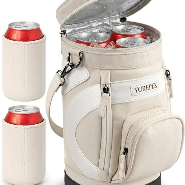 YOREPEK Golf Cooler Bag, Insulated Golf Bag Shaped Cooler Holds 6 Cans with 2 Ca
