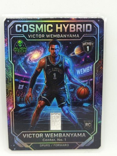 Victor Wembanyama "Alien"1 GR .999 FS Silver- Silver Series Art Card –Spurs