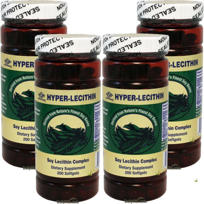 4x Hyper Lecithin +Ginkgo+OPC+Vitamin E 618mg 200 Softgels