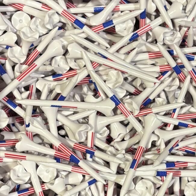 USA Flag Stars & Stripes Golf Tee Plastic Evolution 3.25" 2.75" 4 prong design
