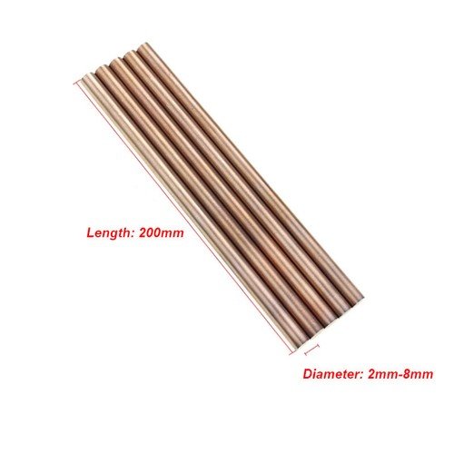 W80Cu20 Tungsten Copper Rod/Bar Electrode Material Metal Round Rods Dia 2mm~8mm