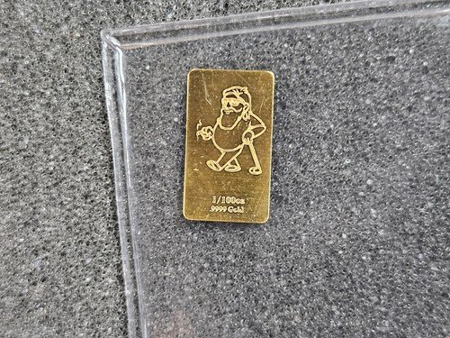 🌟 The CHIVE FUNNY CHARACTER John Daly 1/100th Oz .9999 Gold bar | SOLD OUT