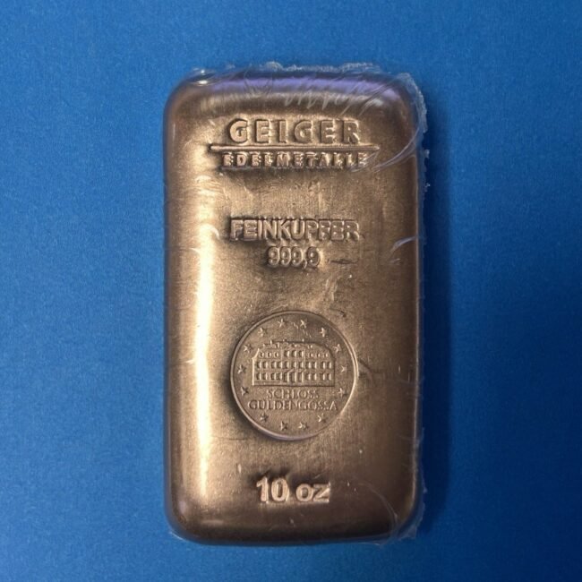 🔥Geiger 10 oz Copper Bar .9999 Fine Factory Sealed
