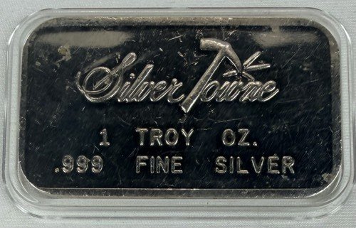 Vintage SilverTowne Blank Back 1 oz .999 Silver Bar In Capsule
