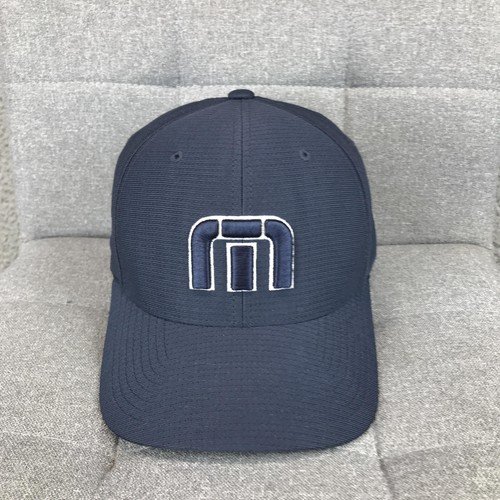 Travis Mathew Hat Cap Fitted Mens M Blue Flexfit Golf Logo Baseball Stretch