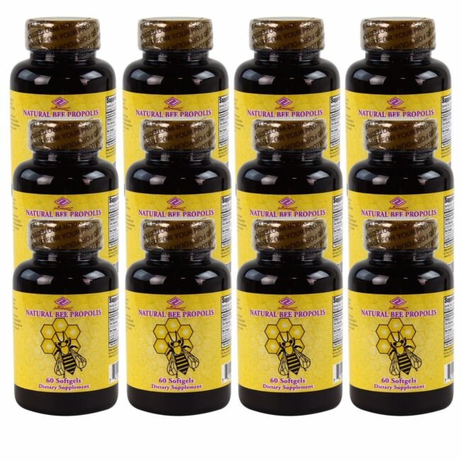 12 x Natural Bee Propolis 500 mg 60 Softgels