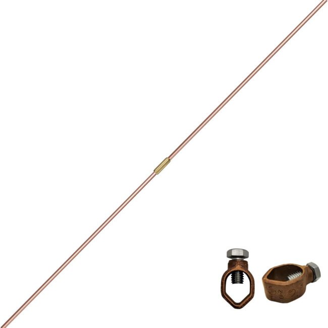 - 8Ft Ground Rod - UL Listed 5/8'' Bonded Electrical Copper Grounding Bar for Si