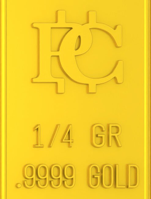 Small Gold Bar .9999 Pure Gold Bar Au 1/4 Grain Bullion Bar