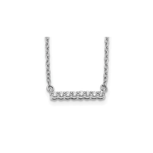 10k White Gold 1/10 carat Diamond Bar 18 inch Necklace