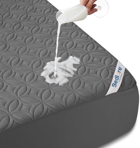 BEDLORE Waterproof Mattress Protector, Queen Size Mattress Pad Noiseless | Deep Pockets Fit 6"-18" Mattresses, Soft Breathable Dirt-proof Bed Mattress Cover Washable for Home, Bedroom, Hotel (Gray)