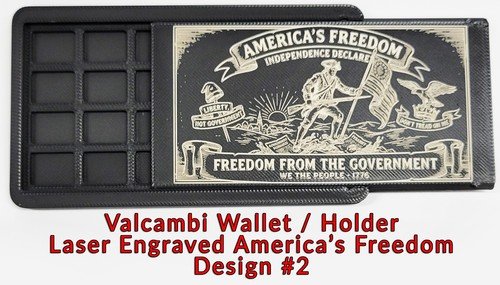 Valcambi Wallet - Holds 1 gram Silver or Gold Bars - Laser Engraved Freedom!