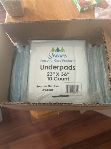 150 Secure Personal Care Under Pads 23x36 (15 Bags Of 10) Pee Pads Medical Urine
