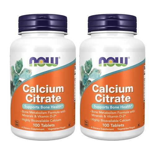 2 x NOW FOODS Calcium Citrate Magnesium+Zinc+Manganese 100 Tablets in