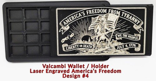 Valcambi Wallet - Holds 1 gram Silver or Gold Bars - Laser Engraved Freedom!