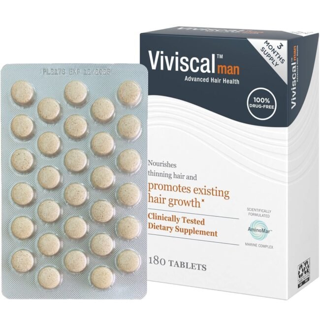 Viviscal Men's Hair Growth Supplements 180 Tablets - 3 Month Supply New