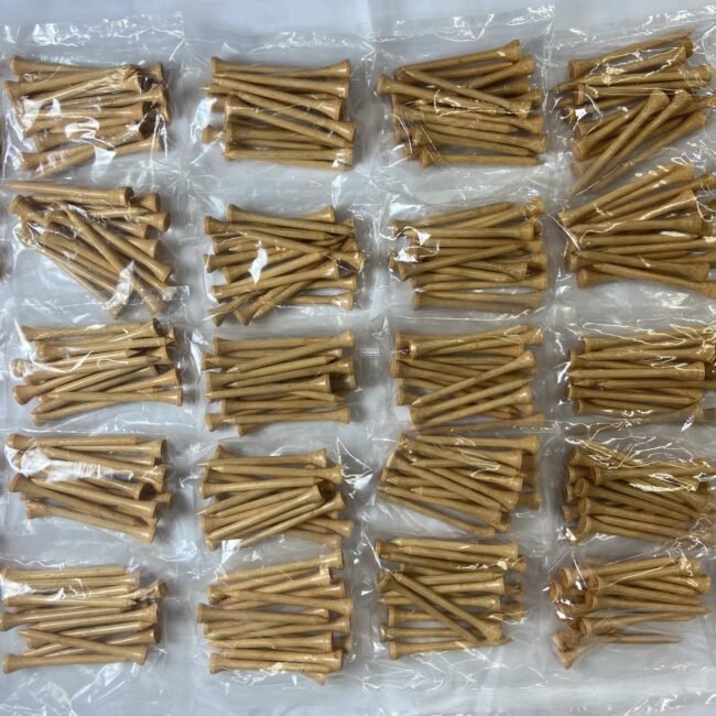100 Hurricane Golf 2 3/4" Natural Wood Golf Tees 15 Packs 1500 Total