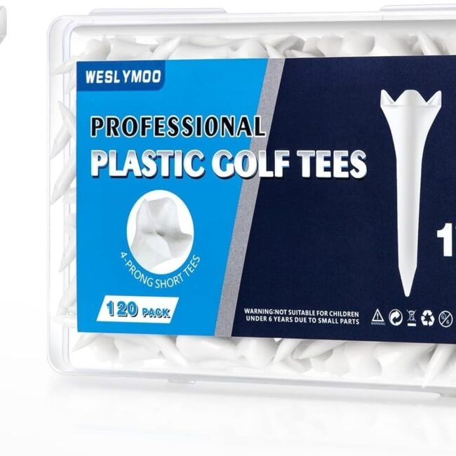 1 1/2 Inch Plastic Golf Tees, Short Tees 120 Pack with White