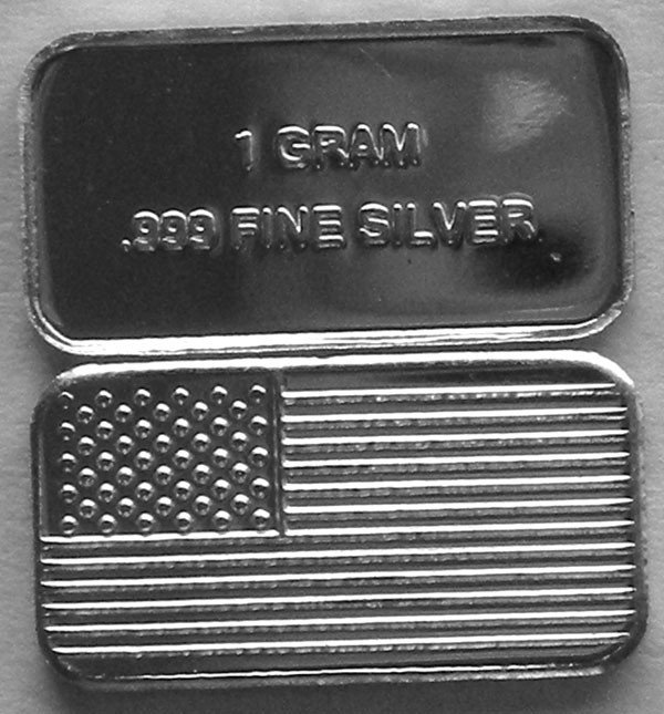 (25) 1 GRAM 0.999+ PURE SILVER AMERICAN FLAG BARS b7