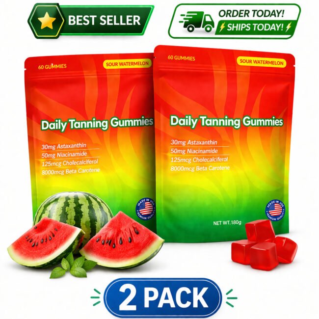2 Pack Daily Tanning Gummies Supplement - 60 Gummies 30-Day Supply