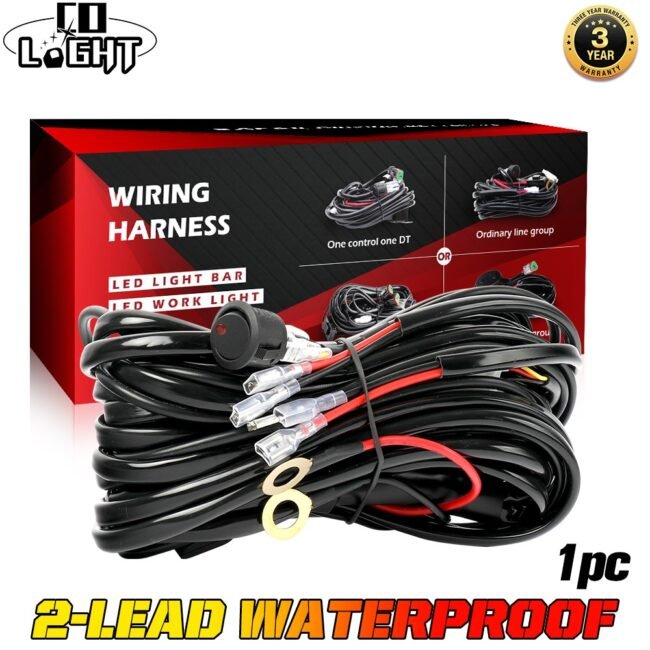 Wiring Harness Kit 40A 12V Switch Power On/Off Relay Fuse For LED Fog Light Bar
