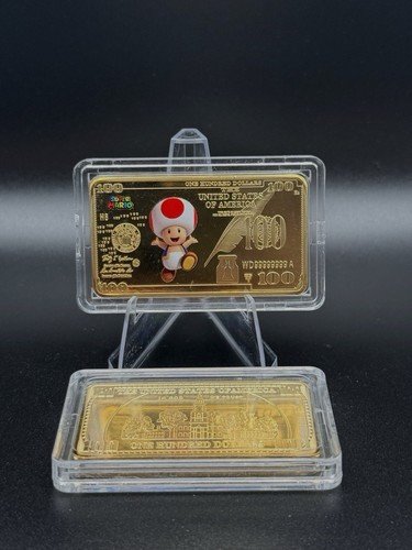 Toad Super Mario 100s 1oz Copper Golden Bar Collection