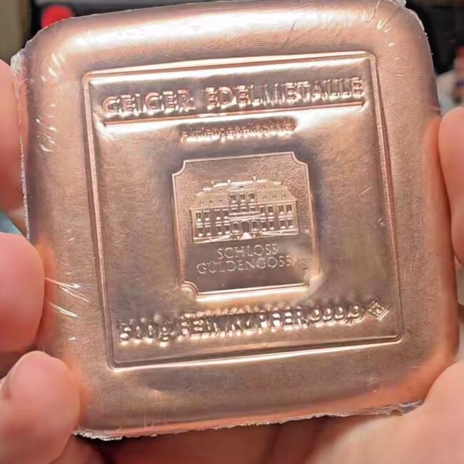 🔥 Geiger Edelmetalle 500g Copper Bar .9999 Fine Copper Schloss Güldengossa🔥