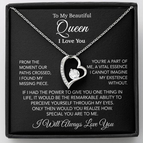 To My Queen Necklace, Anniversary Gift For Wife, Girlfriend Necklace