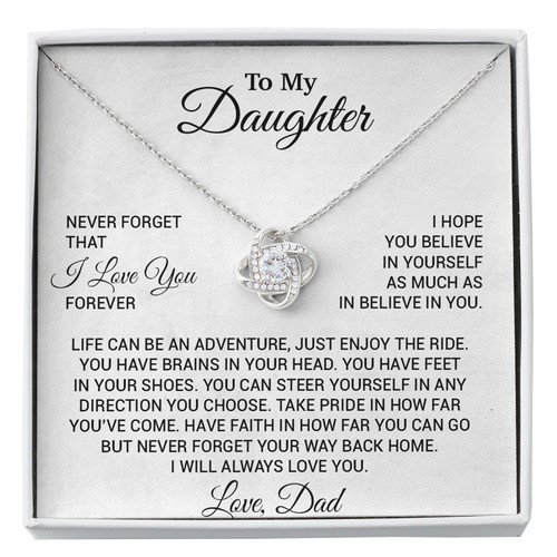To My Daughter Necklace, Daughter Father Necklace, Daughter Gift From Dad