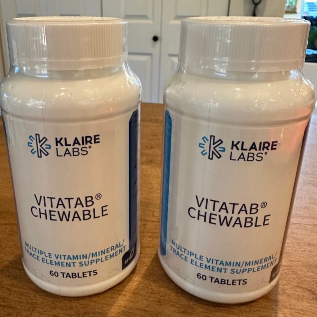 2 Klaire Labs Vitatab Chewable Multiple Vitamin/Mineral Trace Element Supplement