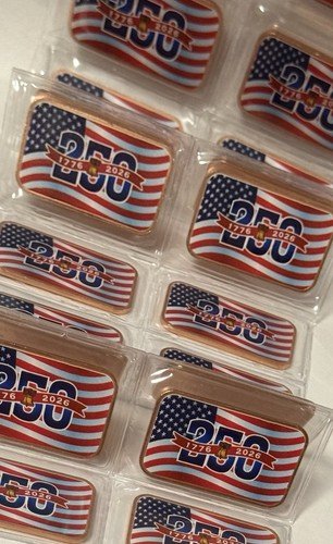 🔥20 X 1 Oz “250th ANNIVERSARY 1776/2026” Copper BARS! 🔥Mint Sealed!