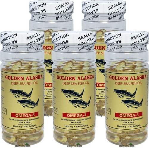 5 x 100 Softgels Alaska Deep Sea Omega-3 Fish Oil 1000 mg EPA DHA