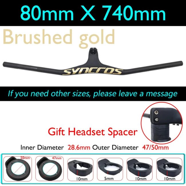 - 17° Carbon Fiber MTB Handlebar Integrated Cockpit with Spacer 28.6mm Riser Bar